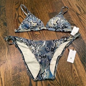 Shade & Shore - Snake Print 2 Piece Bathing Suit Set